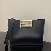 Fendi Medium Way Leather Shoulder Bag Black 8BH391 40x18x30cm - 1