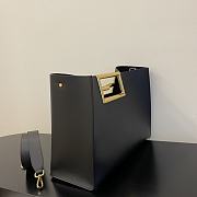 Fendi Medium Way Leather Shoulder Bag Black 8BH391 40x18x30cm - 2