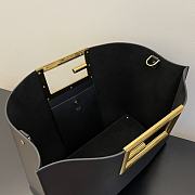 Fendi Medium Way Leather Shoulder Bag Black 8BH391 40x18x30cm - 3