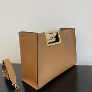 Fendi Medium Way Leather Shoulder Bag Brown 8BH391 40x18x30cm - 6