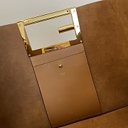 Fendi Medium Way Leather Shoulder Bag Brown 8BH391 40x18x30cm - 3