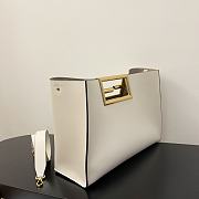 Fendi Medium Way Leather Shoulder Bag White 8BH391 40x18x30cm - 6