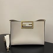 Fendi Medium Way Leather Shoulder Bag White 8BH391 40x18x30cm - 5