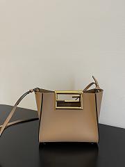 Fendi Small Way Leather Shoulder Bag Beige 8BS054 20x9x17cm - 1