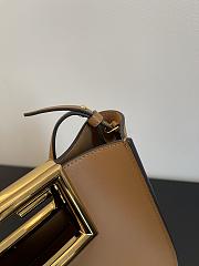 Fendi Small Way Leather Shoulder Bag Brown 8BS054 20x9x17cm - 6