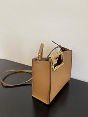 Fendi Small Way Leather Shoulder Bag Brown 8BS054 20x9x17cm - 5