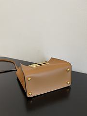 Fendi Small Way Leather Shoulder Bag Brown 8BS054 20x9x17cm - 3