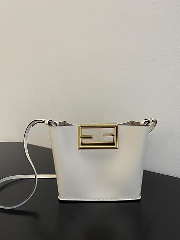 Fendi Small Way Leather Shoulder Bag White 8BS054 20x9x17cm