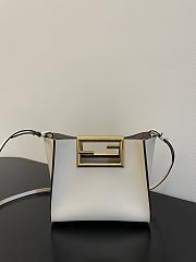 Fendi Small Way Leather Shoulder Bag White 8BS054 20x9x17cm - 4
