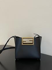 Fendi Small Way Leather Shoulder Bag Black 8BS054 20x9x17cm - 4