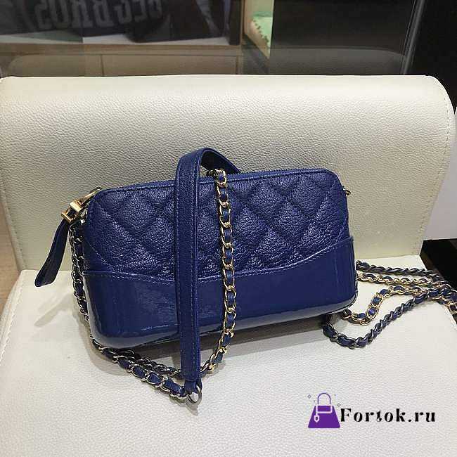Chanel Gabrielle Clutch In Grain Leather Dark Blue A94505 18x6x11cm - 1