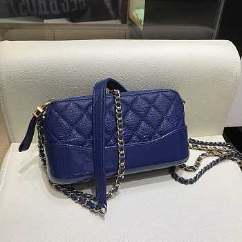 Chanel Gabrielle Clutch In Grain Leather Dark Blue A94505 18x6x11cm