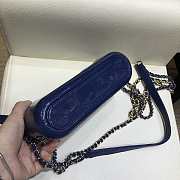 Chanel Gabrielle Clutch In Grain Leather Dark Blue A94505 18x6x11cm - 6