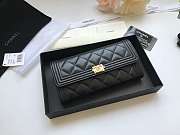 Chanel Long Wallet Smooth Leather Black A80286 19x10.5x3cm - 1