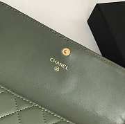 Chanel Long Wallet Smooth Leather Olive Green A80286 19x10.5x3cm - 5
