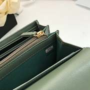 Chanel Long Wallet Smooth Leather Olive Green A80286 19x10.5x3cm - 4