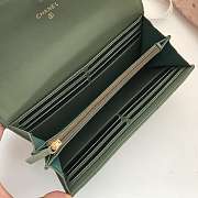 Chanel Long Wallet Smooth Leather Olive Green A80286 19x10.5x3cm - 3