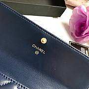 Chanel Long Wallet Smooth Leather Navy A80286 19x10.5x3cm - 6