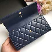 Chanel Long Wallet Smooth Leather Navy A80286 19x10.5x3cm - 3