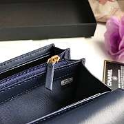 Chanel Long Wallet Smooth Leather Navy A80286 19x10.5x3cm - 2