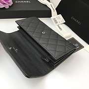 Chanel Long Wallet Smooth Leather Black & Silver-tone Metal A80286 19x10.5x3cm - 4