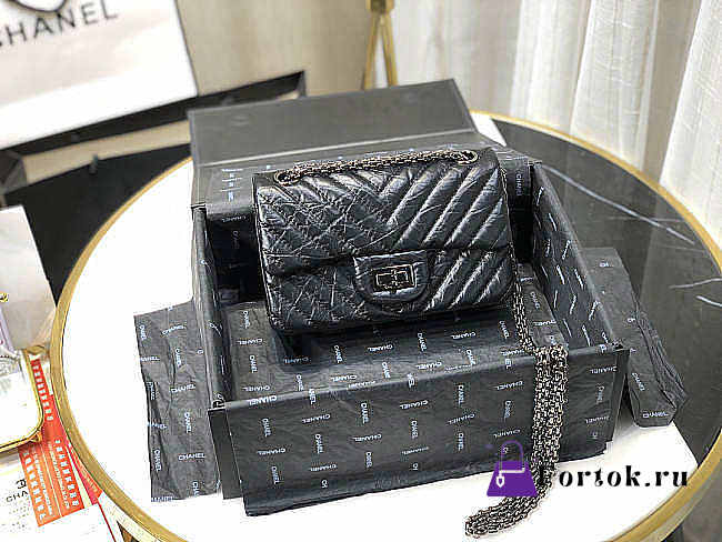 Chanel Mini 2.55 Tasche Black & Black Metal AS0874 20x15.5×6cm - 1