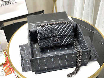 Chanel Mini 2.55 Tasche Black & Black Metal AS0874 20x15.5×6cm