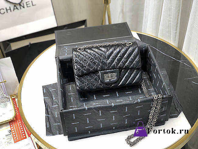 Chanel Mini 2.55 Tasche Black & Silver Metal AS0874 20x15.5×6cm - 1
