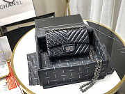 Chanel Mini 2.55 Tasche Black & Silver Metal AS0874 20x15.5×6cm - 1