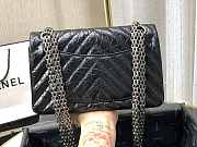 Chanel Mini 2.55 Tasche Black & Silver Metal AS0874 20x15.5×6cm - 2