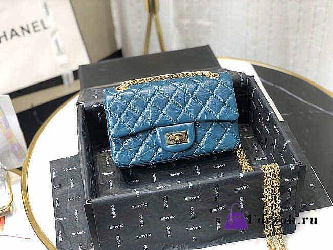 Chanel Mini 2.55 Tasche Blue AS0874 20x15.5×6cm - 1