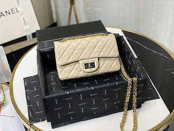 Chanel Mini 2.55 Tasche Light Beige AS0874 20x15.5×6cm