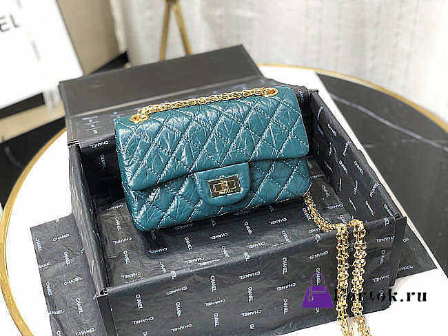 Chanel Mini 2.55 Tasche Tiffany Blue AS0874 20x15.5×6cm - 1