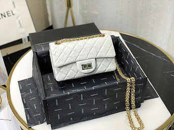 Chanel Mini 2.55 Tasche White AS0874 20x15.5×6cm