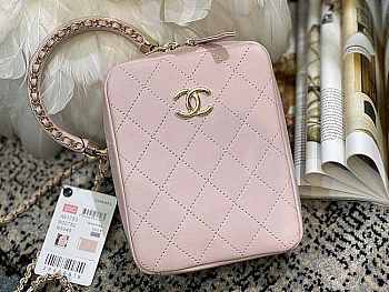 Chanel Vertical Camera Bag Pink AS1753 17.5x14x7cm