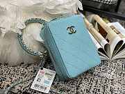 Chanel Vertical Camera Bag Blue AS1753 17.5x14x7cm - 3