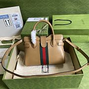 Gucci Small Top Handle Bag With Double G Brown 658450 25x19x11cm - 3