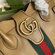 Gucci Small Top Handle Bag With Double G Brown 658450 25x19x11cm - 5