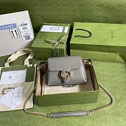 Gucci Interlocking G Leather Crossbody Bag Gray 607720 22x15x7cm - 1