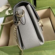 Gucci Interlocking G Leather Crossbody Bag Gray 607720 22x15x7cm - 6