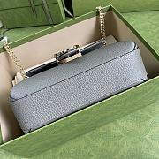Gucci Interlocking G Leather Crossbody Bag Gray 607720 22x15x7cm - 3
