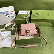 Gucci Interlocking G Leather Crossbody Bag Pink 607720 22x15x7cm - 1