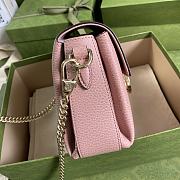 Gucci Interlocking G Leather Crossbody Bag Pink 607720 22x15x7cm - 6