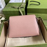 Gucci Interlocking G Leather Crossbody Bag Pink 607720 22x15x7cm - 3