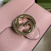 Gucci Interlocking G Leather Crossbody Bag Pink 607720 22x15x7cm - 2