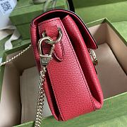 Gucci Interlocking G Leather Crossbody Bag Red 607720 22x15x7cm - 6