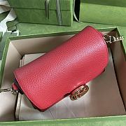 Gucci Interlocking G Leather Crossbody Bag Red 607720 22x15x7cm - 5