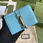 Gucci Jackie 1961 Card Case Wallet GG Blue ‎645536 11×8.5x3cm - 1