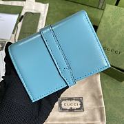 Gucci Jackie 1961 Card Case Wallet GG Blue ‎645536 11×8.5x3cm - 4