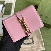 Gucci Jackie 1961 Card Case Wallet GG Pink ‎645536 11×8.5x3cm - 1